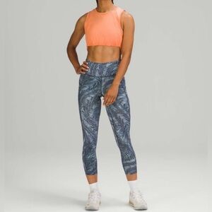 Lululemon Fast and Free HR Nulux Crop 23" workout Running Gym Leggings Sz 12